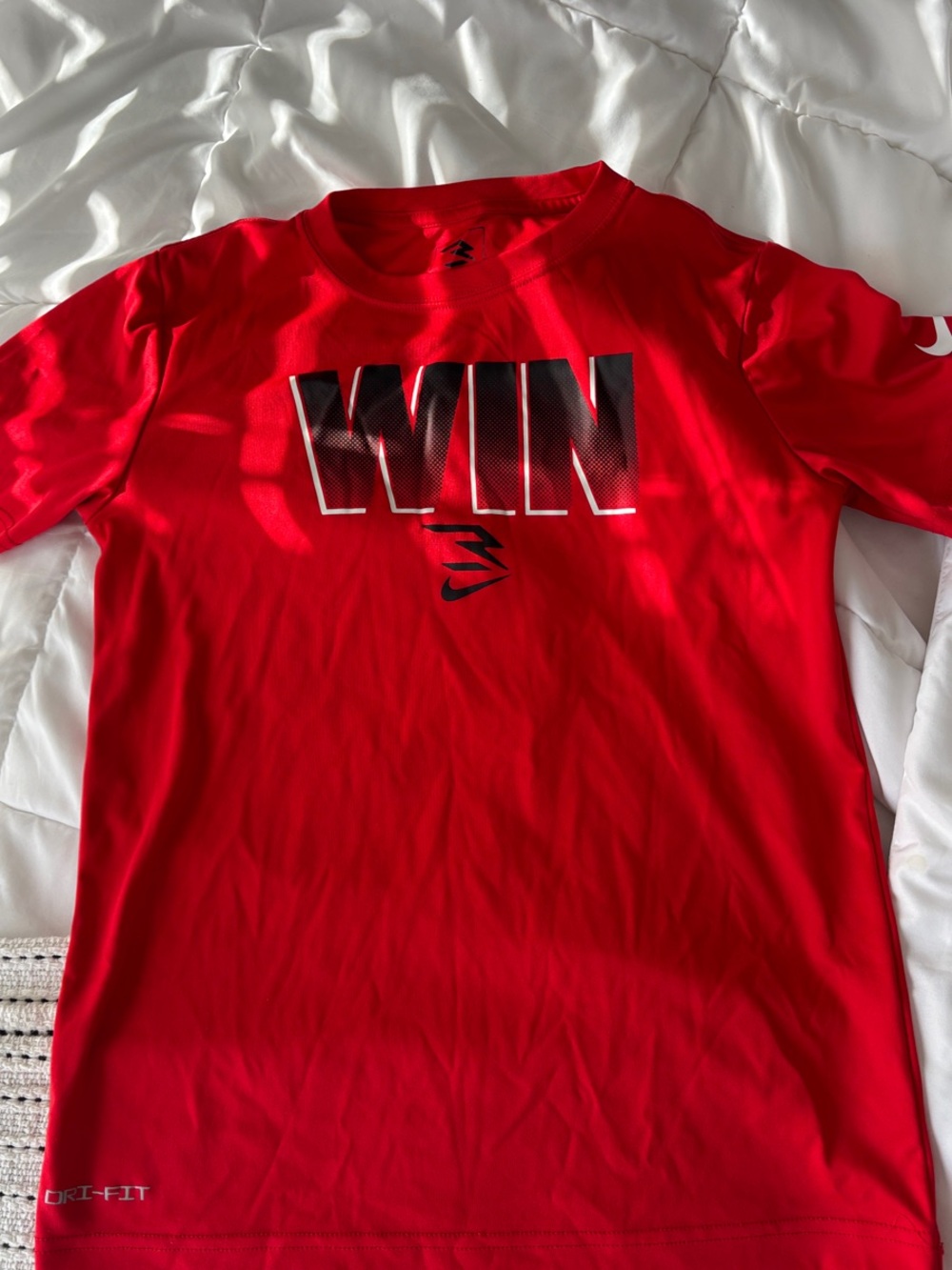 Nike Red 'WIN' Dri-FIT Short Sleeve Tee